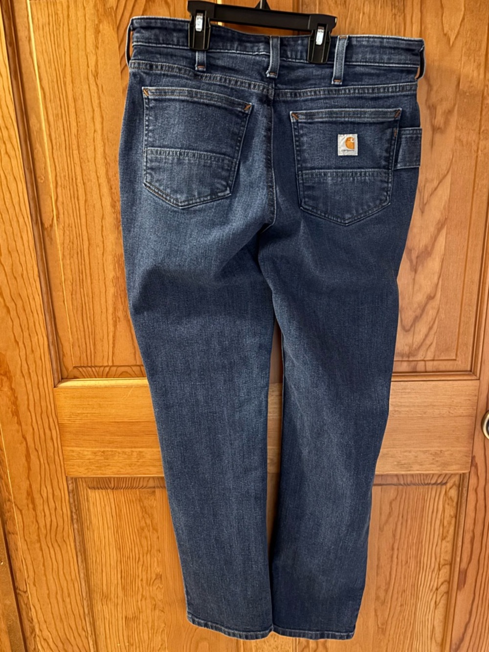 Carhartt Women’s Relaxed Fit Straight-Leg Jeans in Dark Blue Denim - Picture 2 of 4